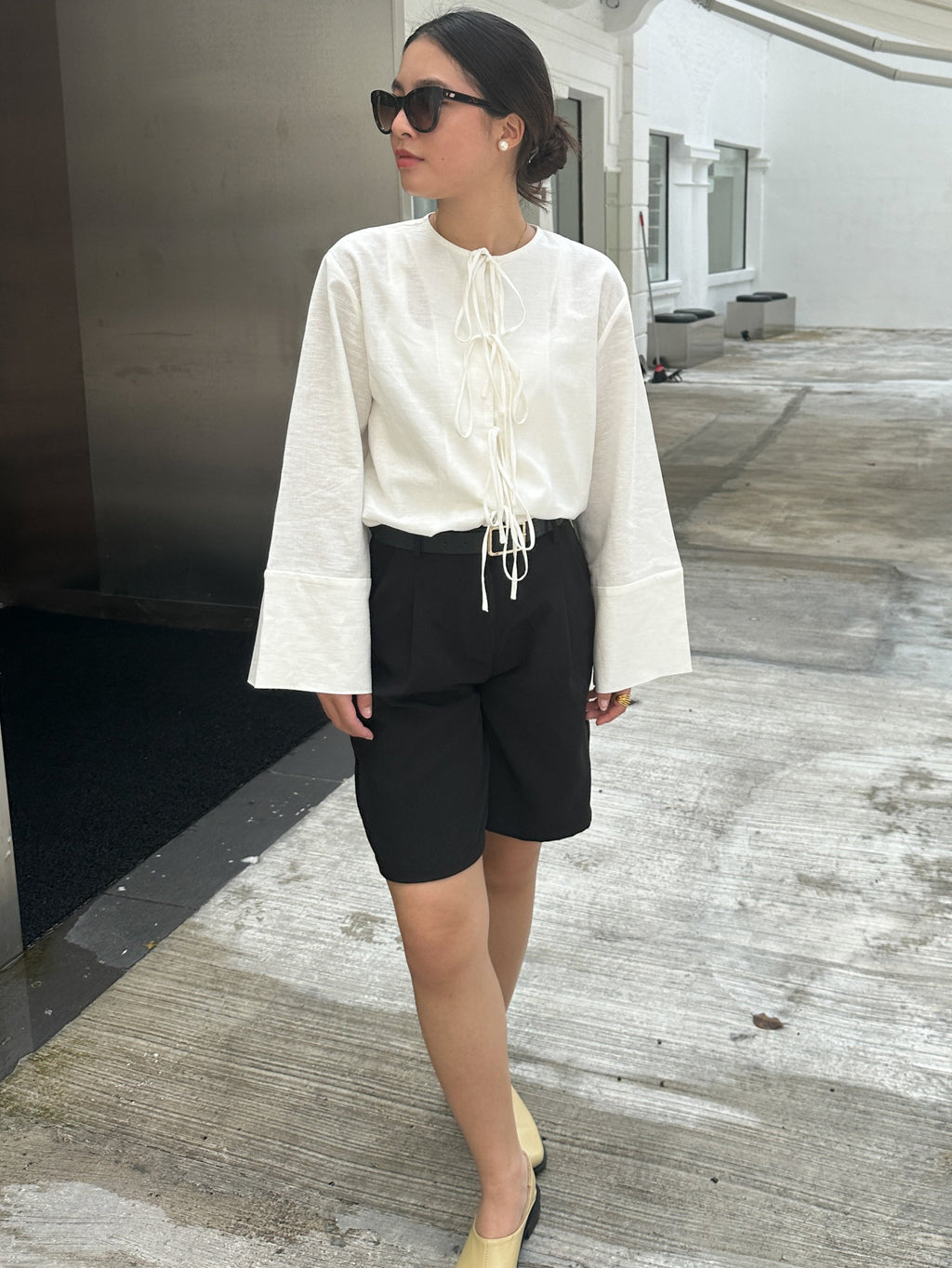 Bettie Linen Tie Top in Off White