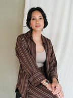 Parker Stripe Shirt in Brown