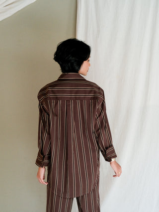 Parker Stripe Shirt in Brown