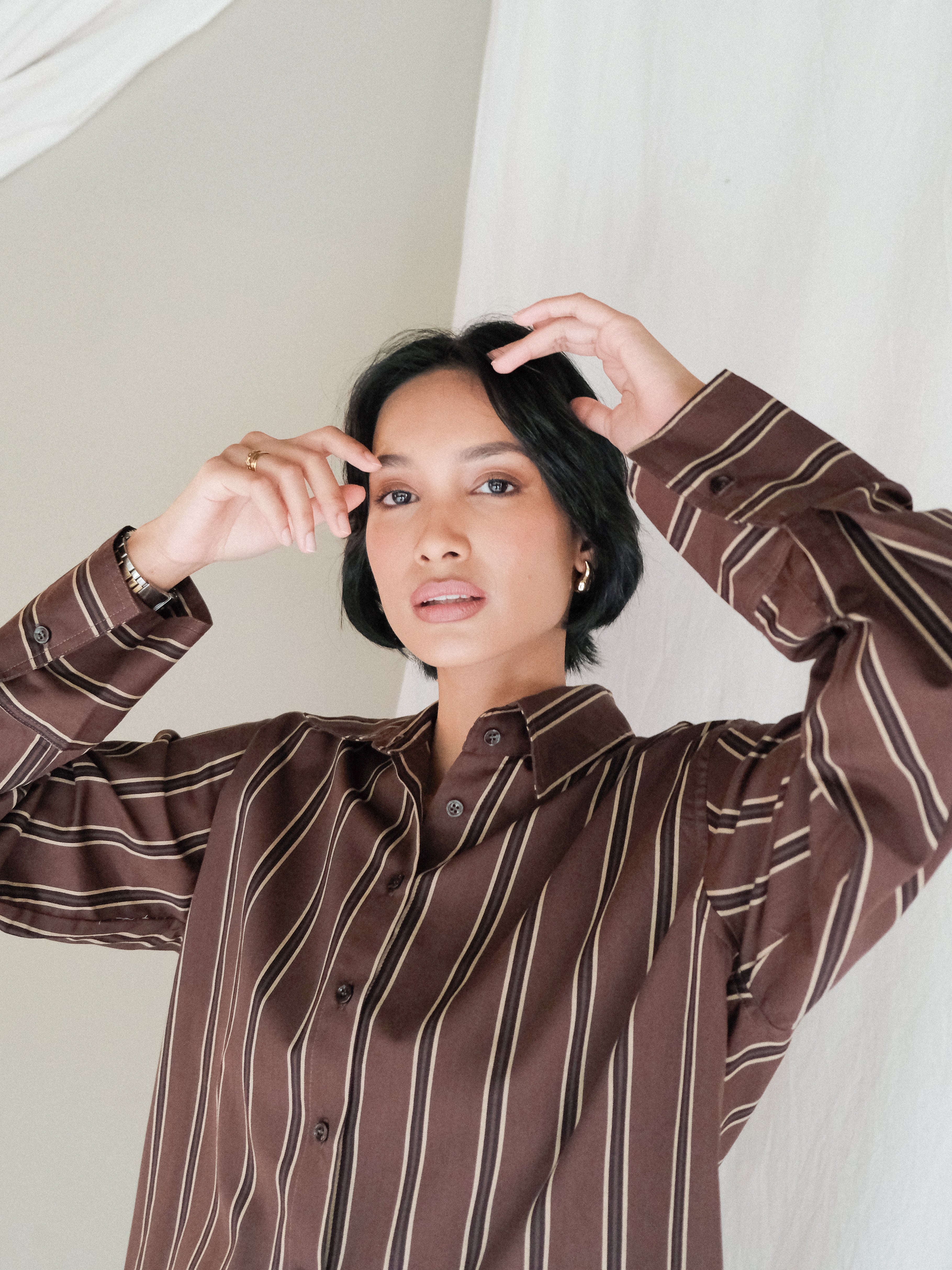 Parker Stripe Shirt in Brown