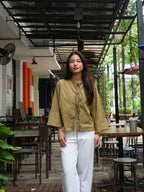 Bettie Linen Tie Top in Fern