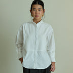 Reed Pleated Shirt in White